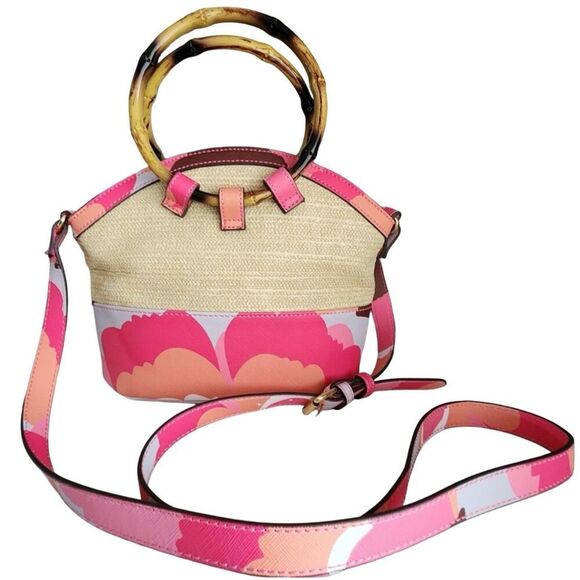 Trina Turk Rainbow Petals Straw Purse - Picture 2 of 12